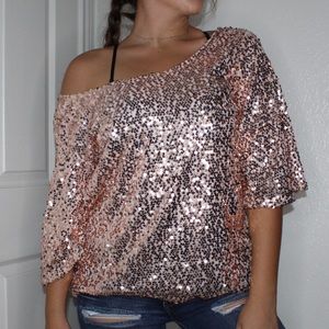 Pink sequence top